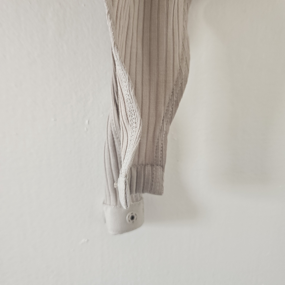 H&M Ribbed V-Neck Bodysuit - Taupe - Picture 4 of 6